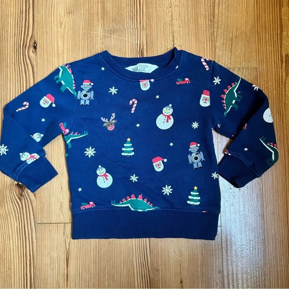 H&M toddler Christmas holiday crew‎ neck sweater SIZE 1/2